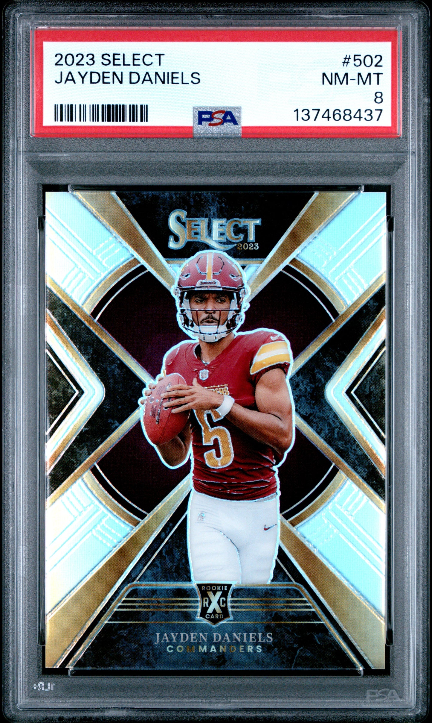 Jayden Daniels 2023 Panini Select XRC #502 PSA 8 Nm-Mint