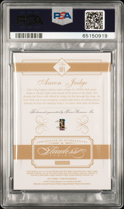 Aaron Judge 2017 Panini Flawless Diamond Rookie #101 #2/20 PSA 9 Mint