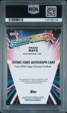 Drake Maye 2024 Topps Chrome Future Stars Gold Refractor Auto #48/50 PSA 8 Auto 10