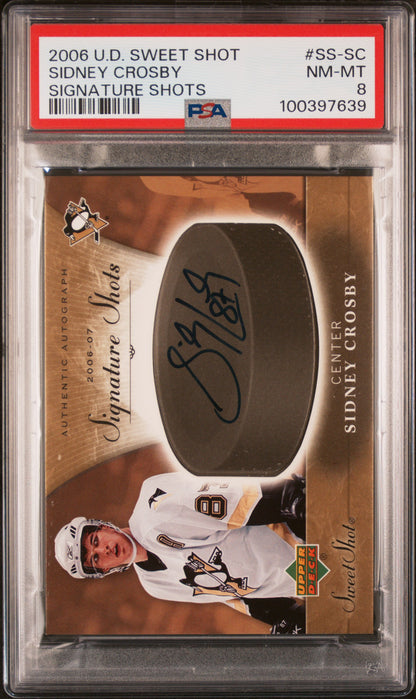 Sidney Crosby 2006 Upper Deck Sweet Shot Signature Shots Auto PSA 8 Nm-Mint