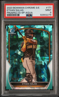 Ethan Salas 2023 Bowman Chrome Sapphire Aqua #56/99 PSA 9 Mint