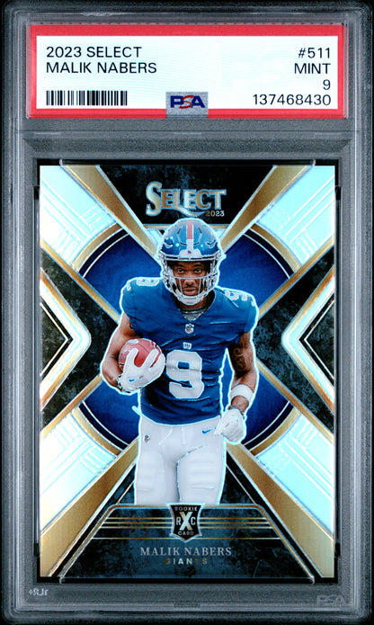 Malik Nabers 2023 Panini Select XRC #511 PSA 9 Mint