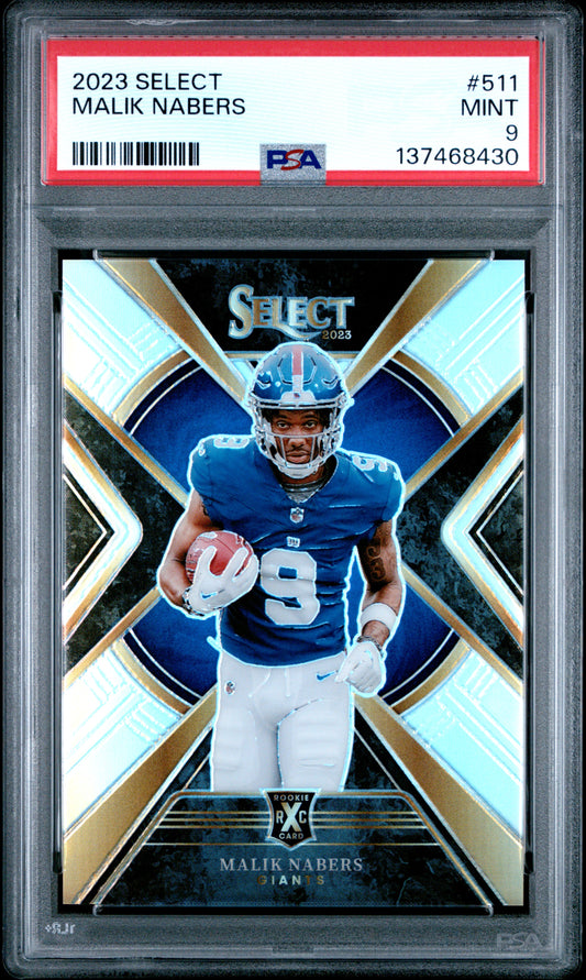 Malik Nabers 2023 Panini Select XRC #511 PSA 9 Mint