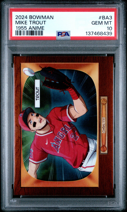 Mike Trout 2024 Bowman 1955 Anime #BA3 PSA 10 Gem Mint