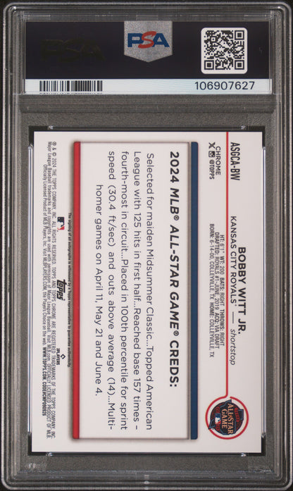 Bobby Witt Jr. 2024 Topps Chrome Update All-Star X-Fractor Auto PSA 10 Auto 10