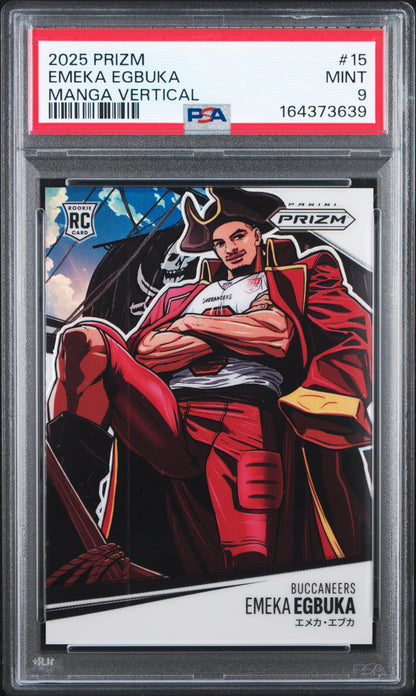Emeka Egbuka 2025 Panini Prizm Manga Vertical PSA 9 Mint