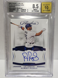 Albert Pujols 2022 Panini Flawless Sapphire Auto #1/7 BGS 8.5 Auto 10