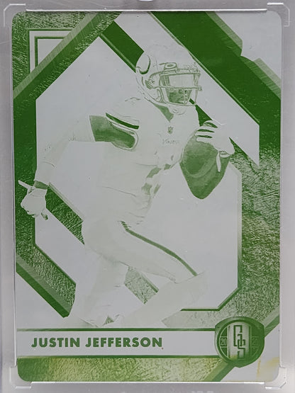 Justin Jefferson 2020 Panini Gold Standard Rookie 1/1 Yellow Printing Plate