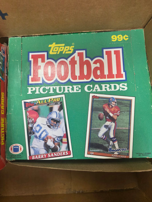1991 Topps Football Cello Box - Damaged Box