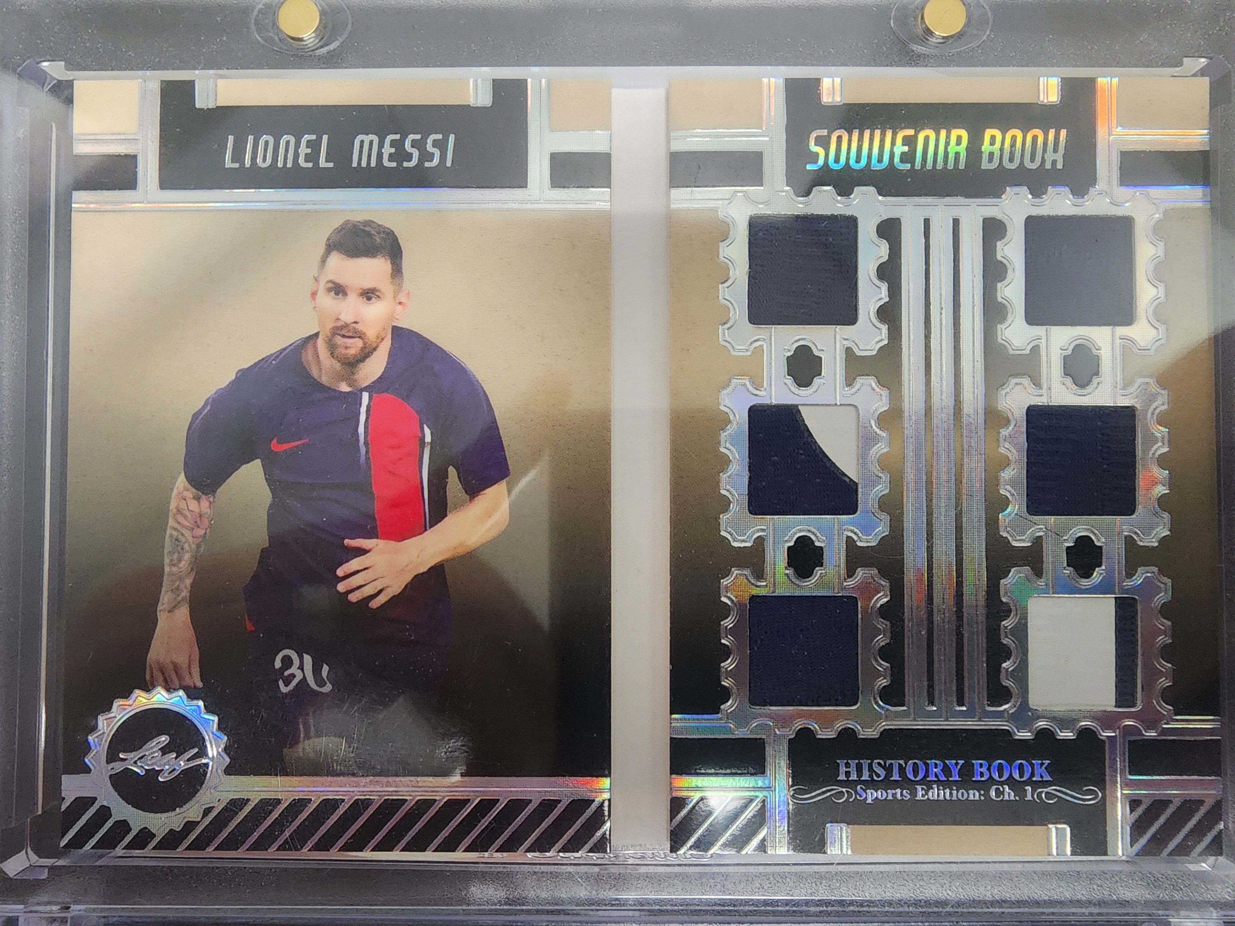 Lionel Messi 2023 Leaf History Book Six Patch Souvenir Book #1/1 ...