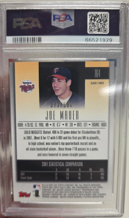 Joe Mauer 2002 Topps Gold Label Rookie #164 PSA 9 Mint