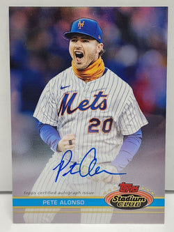 Pete Alonso 2022 Topps Stadium Club Chrome Orange Refractor Autograph #21/25