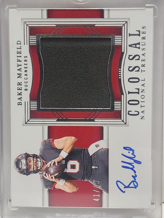 Baker Mayfield 2023 Panini National Treasures Colossal Jersey Auto #41/49