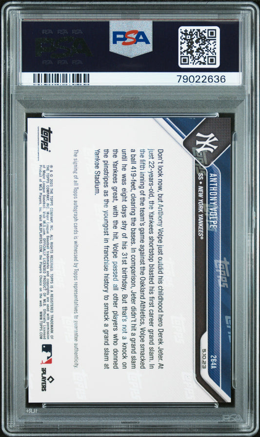 Anthony Volpe 2023 Topps Now Autograph #264A #13/99 PSA 10 Gem Mint