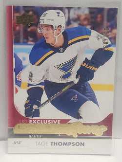 Tage Thompson 2017 Upper Deck Young Guns Exclusive #100/100