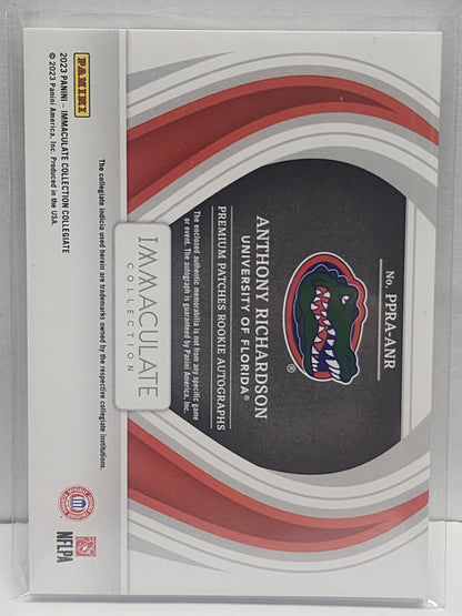 Anthony Richardson 2023 Panini Immaculate Collegiate Emerald Patch Auto #7/13