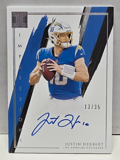 Justin Herbert 2021 Panini Impeccable Impressions Auto #13/35