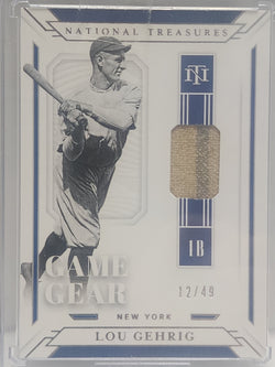 Lou Gehrig 2019 Panini National Treasures Game Gear Pinstripe Jersey #12/49