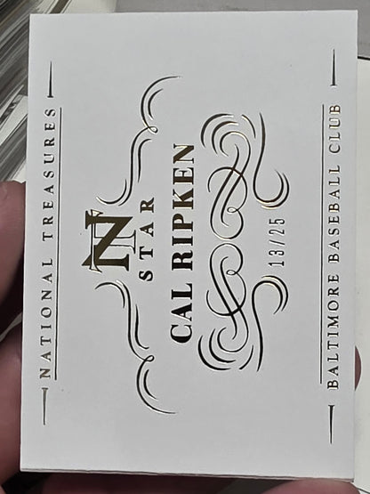 Cal Ripken Jr. 2014 Panini National Treasures Iron Man Autographed Booklet #3/25