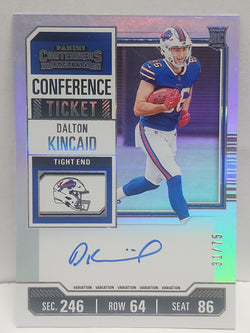 Dalton Kincaid 2023 Panini Contenders #107 Conference Ticket Auto #31/75