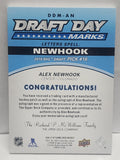 Alex Newhook 2020 Upper Deck SP Game Used Draft Day Marks W #2/25