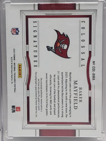 Baker Mayfield 2023 Panini National Treasures Colossal Jersey Auto #41/49