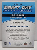 Lukas Reichel 2021 Upper Deck SP Game Used Draft Day Marks "L" Auto #1/35