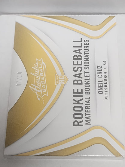 O'Neil Cruz 2022 Panini Absolute Booklet Dual Patch Auto #7/10
