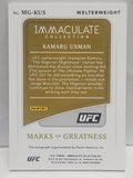 Kamaru Usman 2021 Panini Immaculate Marks of Greatness Autograph #70/99