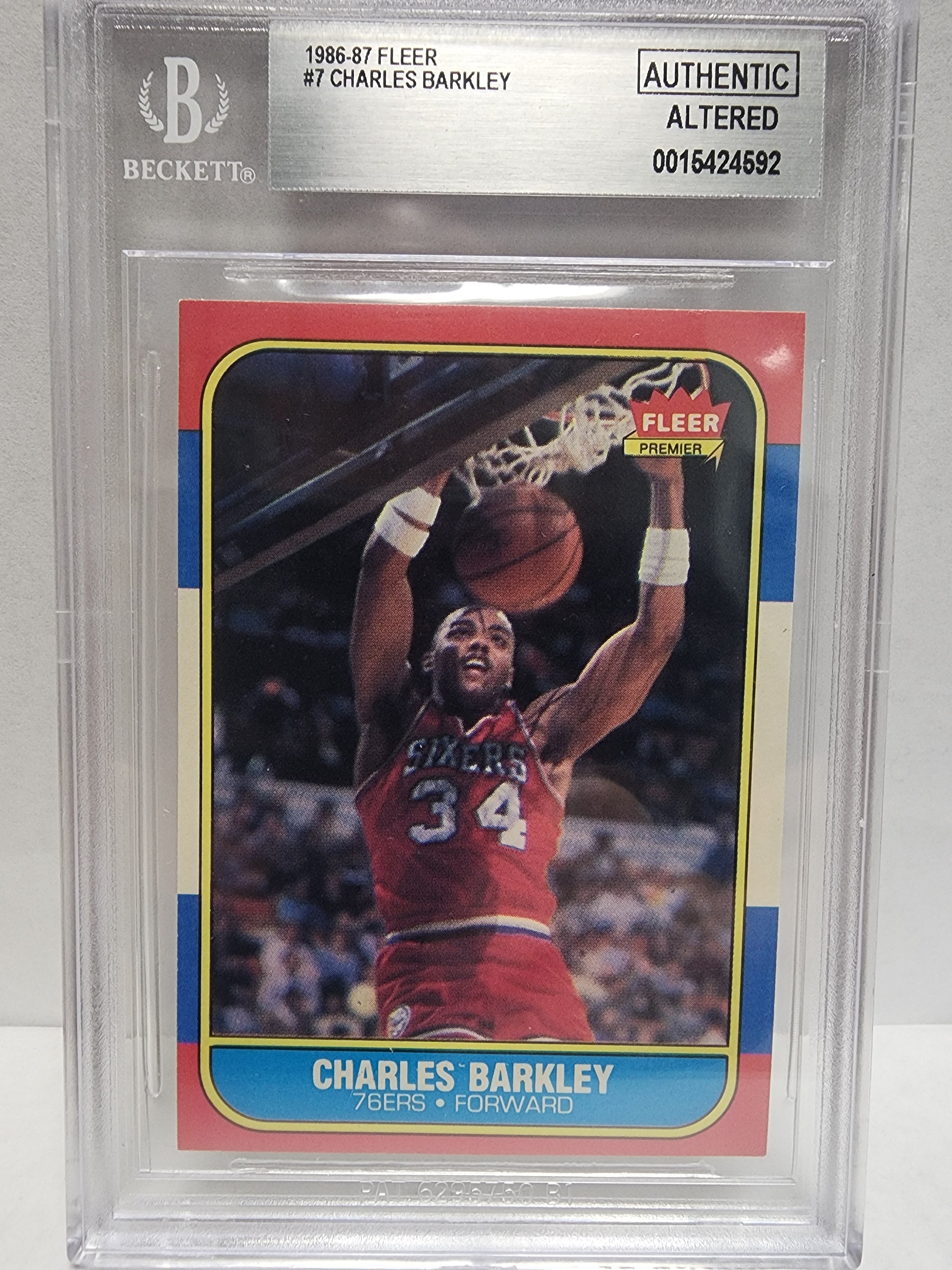 Charles Barkley 1986 Fleer #8 BGS Authentic Altered – Three Stars ...