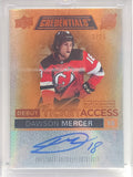 Dawson Mercer 2021 Upper Deck Credentials Debut Ticket Access Auto #3/25