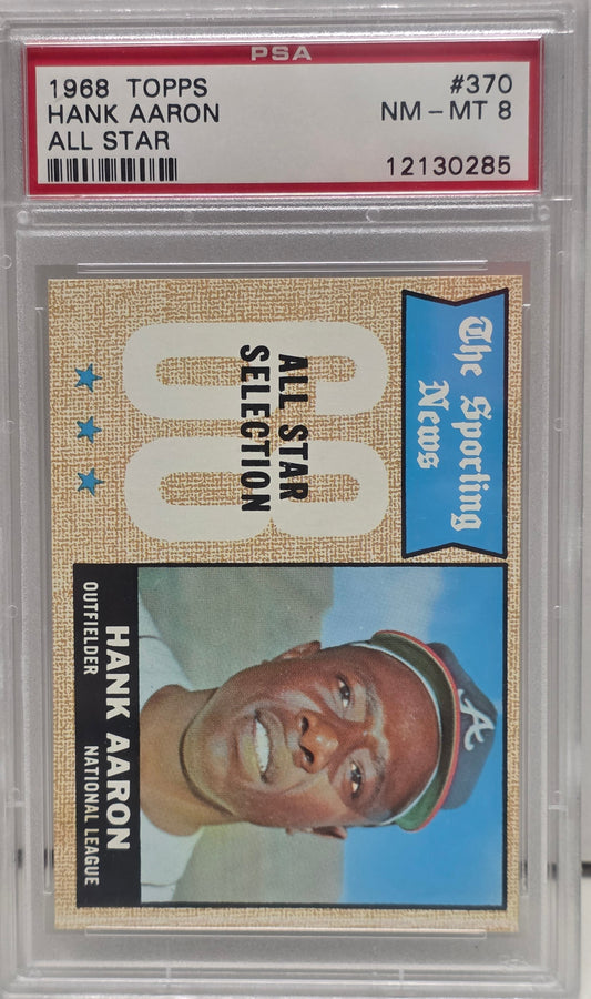 Hank Aaron 1968 Topps All Star #370 PSA 8 Nm-Mint