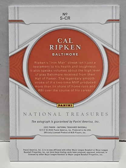 Cal Ripken Jr. 2022 Panini National Treasures Autograph #5/25