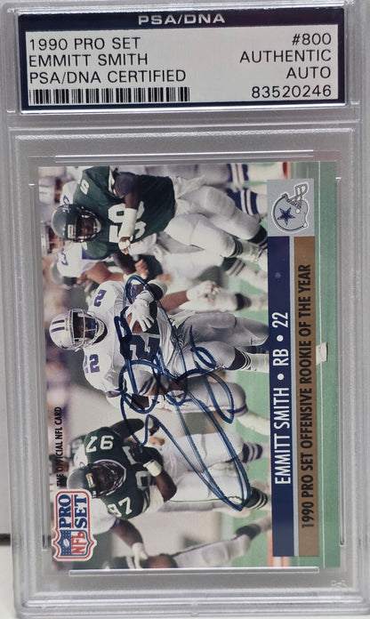Emmitt Smith 1990 Pro Set #800 Autograph PSA Auth