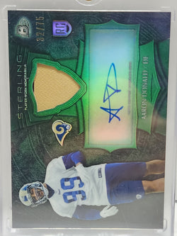 Aaron Donald 2014 Bowman Sterling Patch Auto Green Refractor #32/75