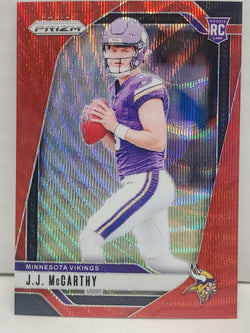 JJ McCarthy 2024 Panini Prizm #400 Rookie Red Wave Prizm #54/149