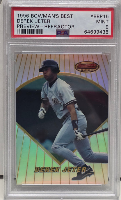 Derek Jeter 1996 Bowmans Best Preview #BBP15 Refractor PSA 9 Mint