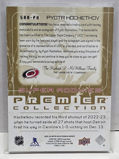 Pyotr Kochetkov 2022 Upper Deck Premier Gold Patch Auto #2/5