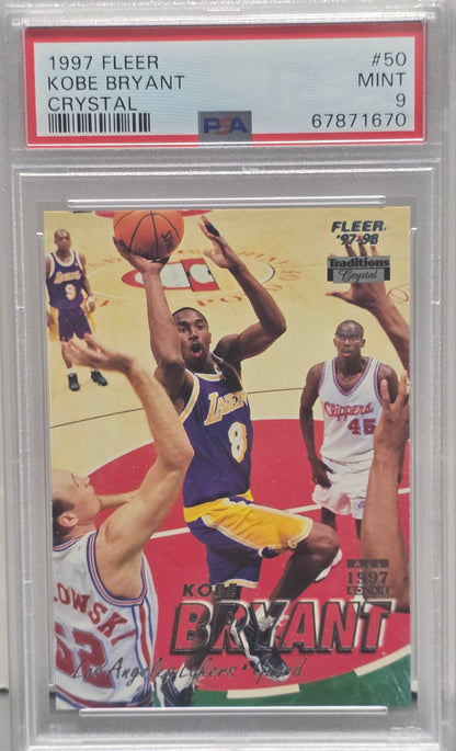 Kobe Bryant 1997 Fleer #50 Crystal PSA 9 Mint