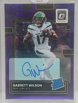 Garrett Wilson 2022 Panini Optic Purple Stars Auto #48/50