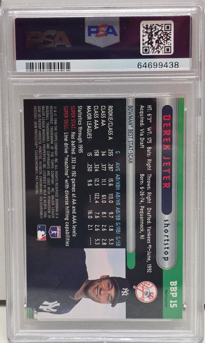 Derek Jeter 1996 Bowmans Best Preview #BBP15 Refractor PSA 9 Mint