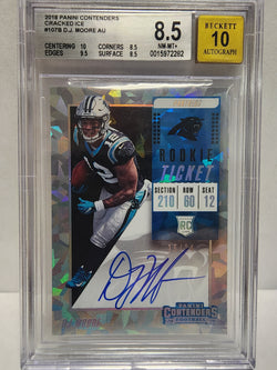 D.J. Moore 2018 Panini Contenders Cracked Ice Auto #15/24 BGS 8.5 Auto 10