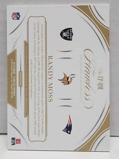 Randy Moss 2018 Panini Flawless Gold Auto #8/10