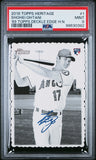 Shohei Ohtani 2018 Topps Heritage 1969 Deckle Edge PSA 9 Mint