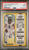 Jalen Hurts 2022 Panini Contenders Optic Gold #6/10 PSA 9 Mint
