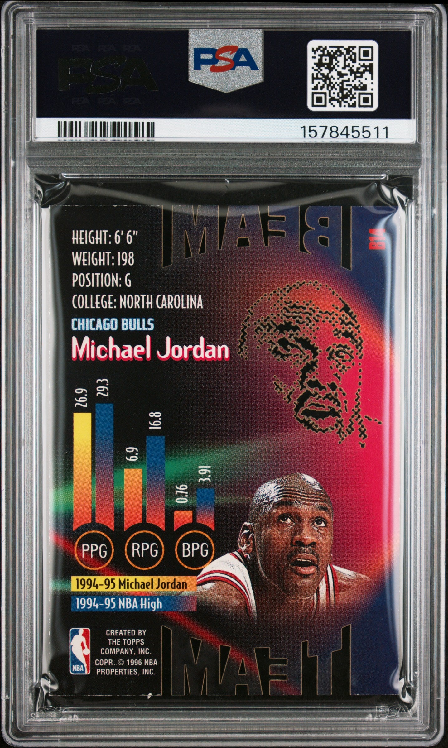 Michael Jordan 1995 Stadium Club Beam Team #B14 PSA 6 Ex-Mint 5511