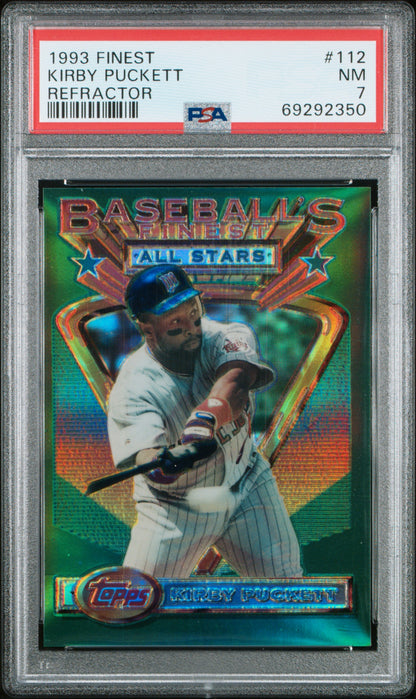 Kirby Puckett 1993 Topps Finest All-Star Refractor #112 PSA 7 Near Mint