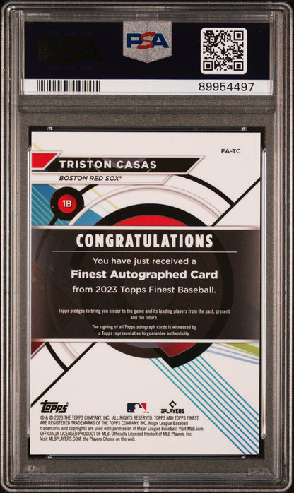 Triston Casas 2023 Topps Finest Blue Autograph #25/150 PSA 10 Gem Mint