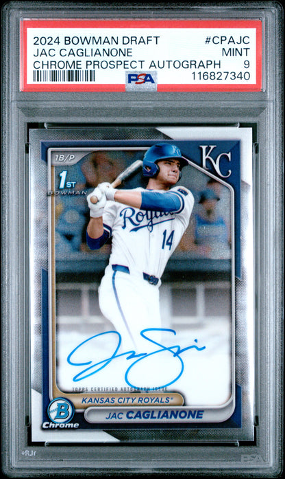 Jac Caglianone 2024 Bowman Chrome Draft Auto PSA 9 Mint 7340