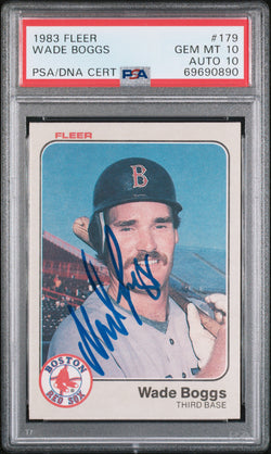 Wade Boggs 1983 Fleer RC #179 PSA 10 Auto 10